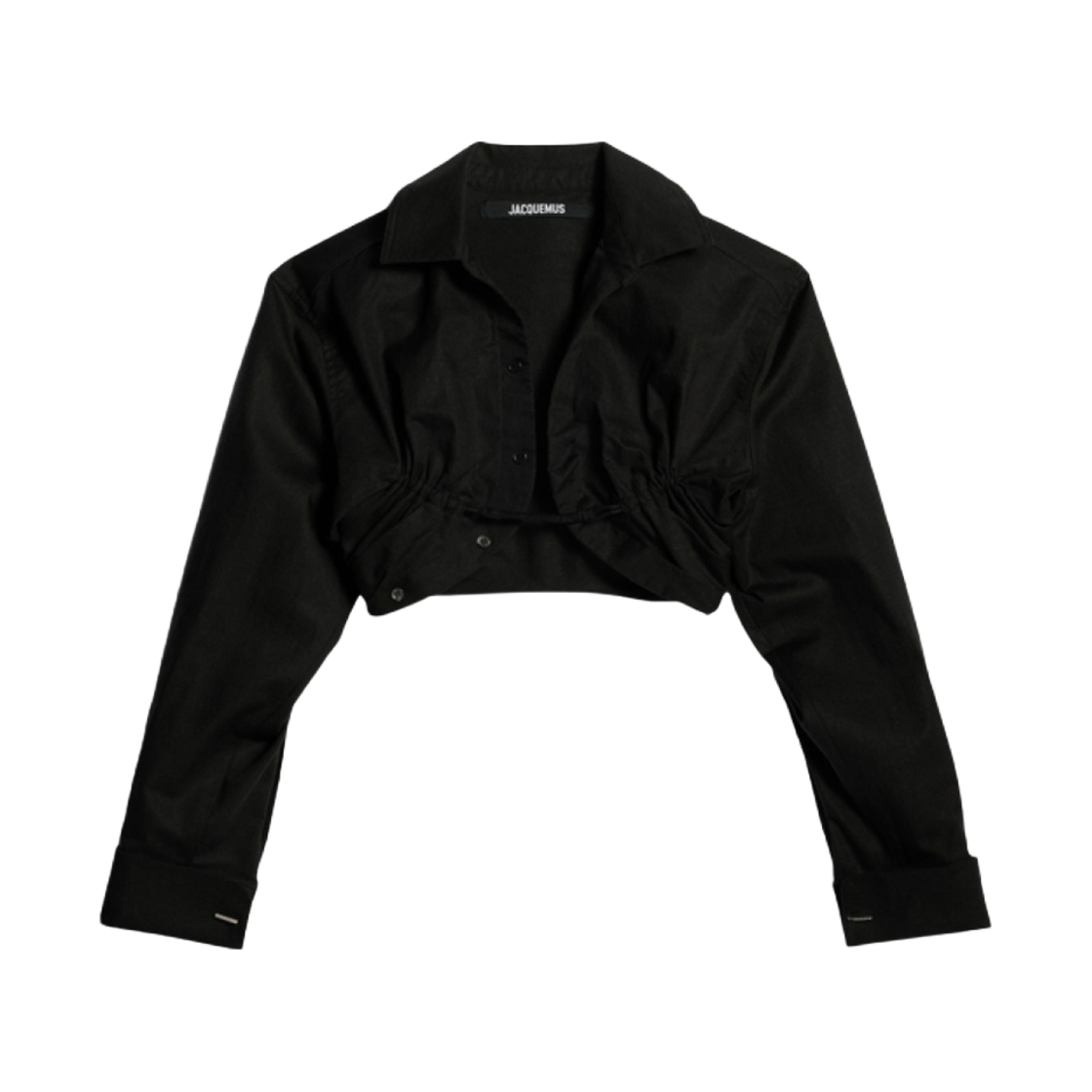 (W) 자크뮈스 라 슈미즈 마초우 볼레로 셔츠 블랙((W) Jacquemus La Chemise Machou Bolero Shirt Black) - 1