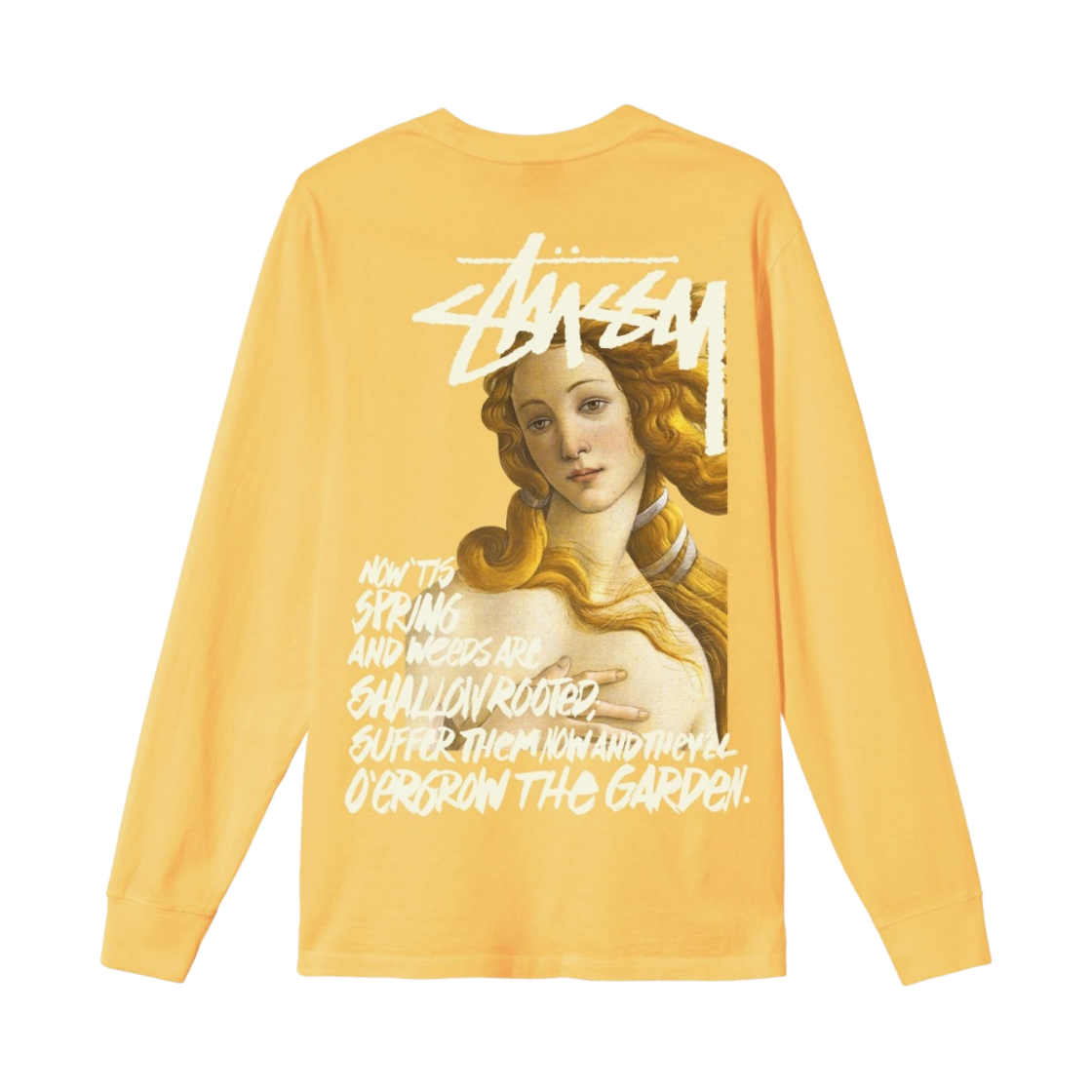 스투시 스프링 위즈 피그먼트 다이드 롱슬리브 티셔츠 옐로우