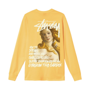 Stussy Spring Weeds Pigment Dyed LS T-Shirt Yellow
