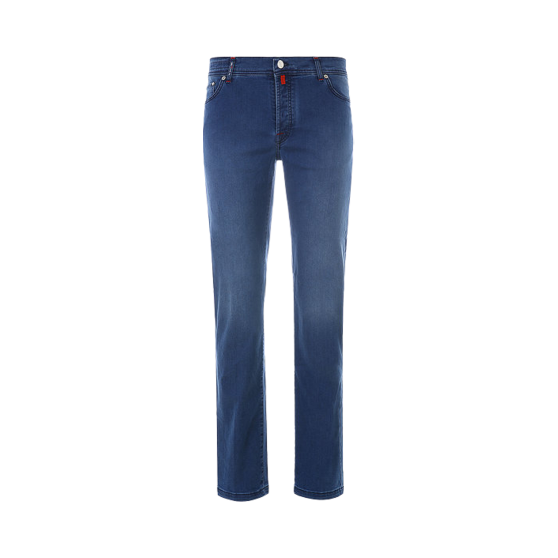 UPNJSMJ0743B02 Kiton Logo Tab Medium Wash Jeans Blue