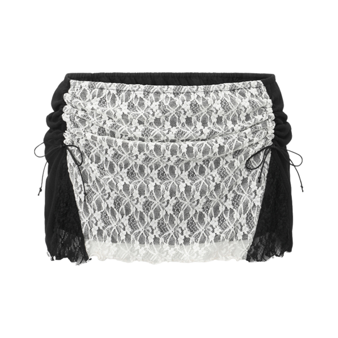 (W) 쓰리타임즈 에밀리 스커트 블랙 베이지((W) Threetimes Emily Skirt Black Beige)