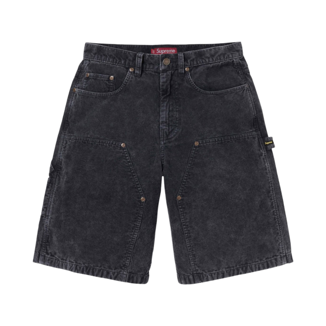 슈프림 워시드 코듀로이 더블 니 페인터 쇼츠 블랙 - 24SS(Supreme Washed Corduroy Double Knee Painter Short Black - 24SS)