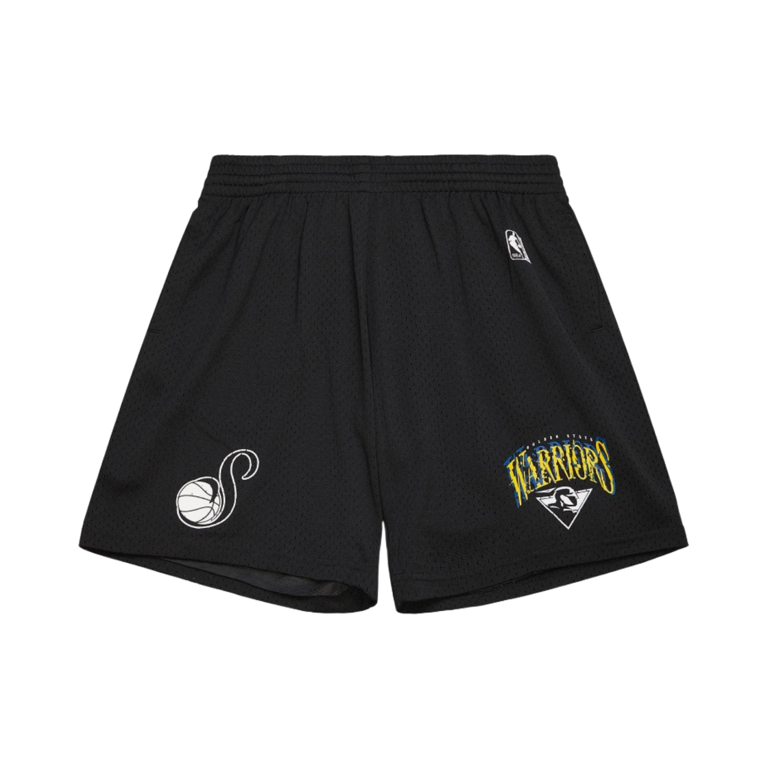 미첼앤네스 x 슈가 글리치 쇼츠 골든 스테이트 워리어스 블랙(Mitchell & Ness x Suga Glitch Shorts Golden State Warriors Black)