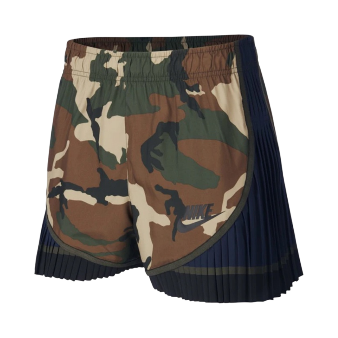 (W) 나이키 x 사카이 카모 플리티드 템포 쇼츠 카모((W) Nike x Sacai Camo Pleated Tempo Shorts Camo)