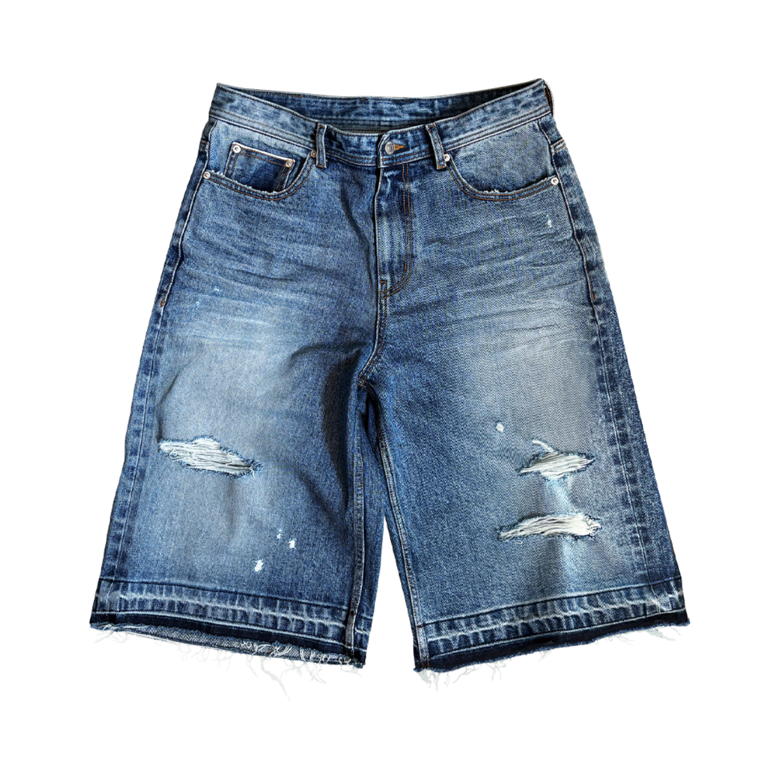 25021-9621-011-BL Farfromwhat Far VTG Jean Shorts Blue