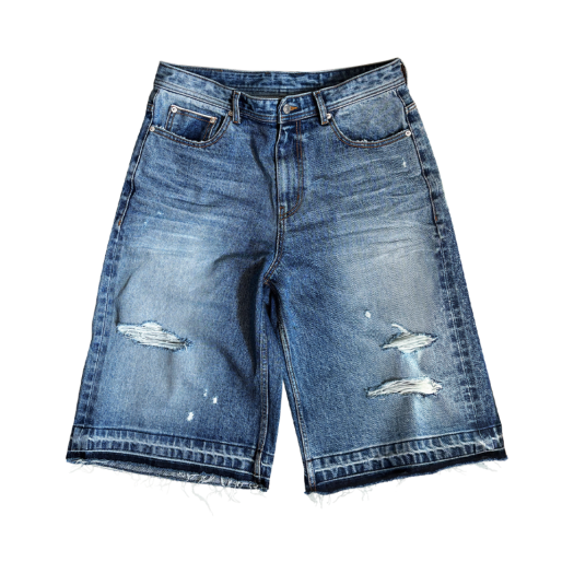 25021-9621-011-BL Farfromwhat Far VTG Jean Shorts Blue