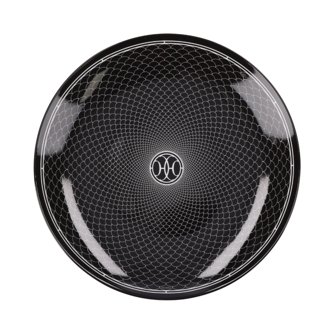 ITTADHVTJWF3 Hermes H Deco Dessert Plate Black White