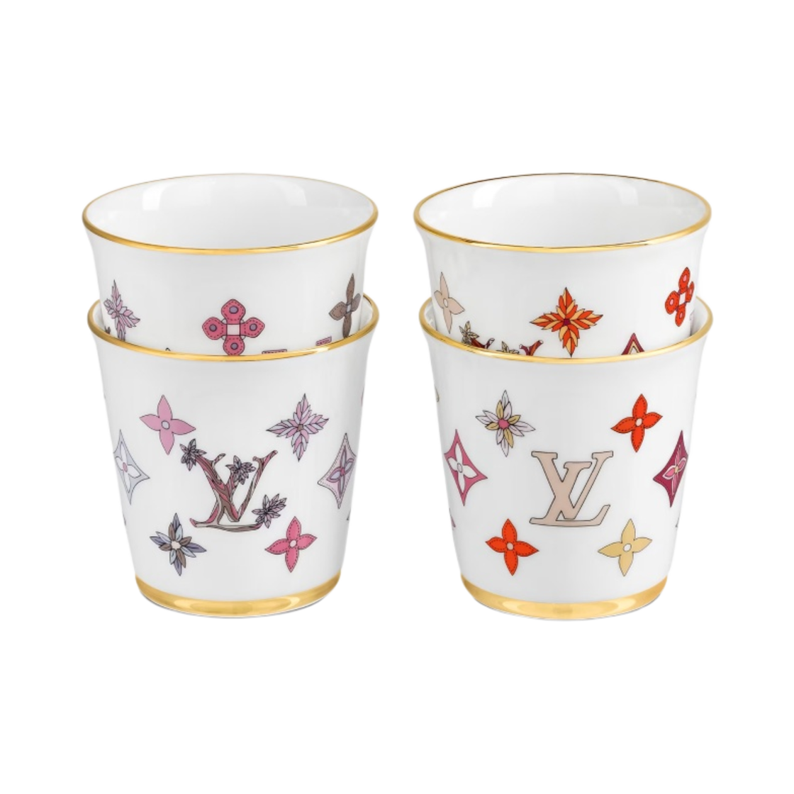 GI0876 Louis Vuitton Cups Set Metallic Gold