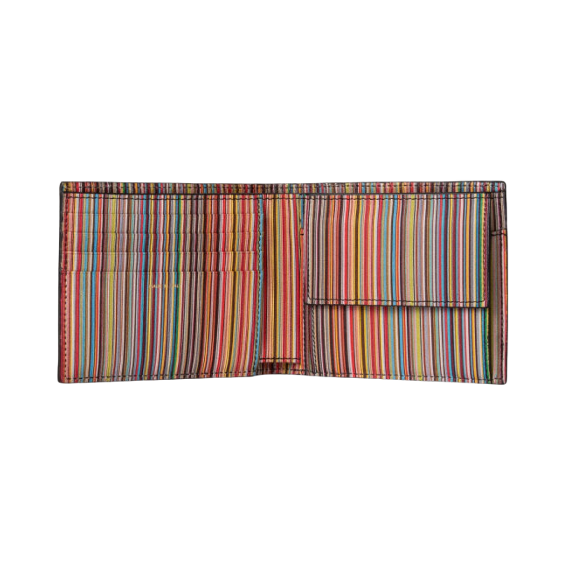 Paul Smith Leather Signature Stripe Interior Billfold And Coin Wallet Black