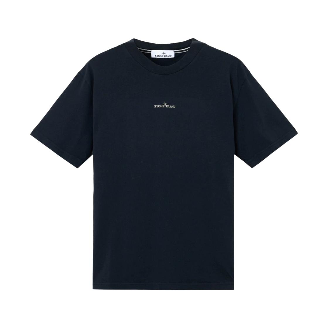 K2S1521000-37S0241-V0020 Stone Island 2100037 Combed Organic Cotton Jersey Regular Fit Short-Sleeve T-Shirt with Industrial Print Navy Blue - 25FW