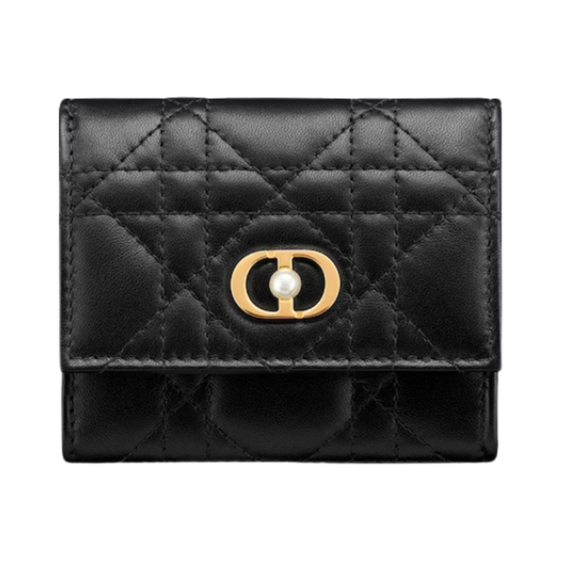 S3105UNJB-M900 Dior Jolie Hibiscus Wallet Cannage Lambskin Black