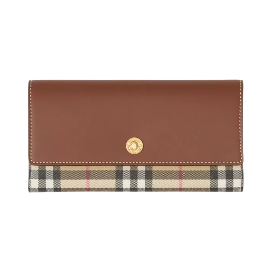 8057973 Burberry Vintage Check Leather Continental Wallet Archive Beige Tan - 대표 이미지 #1