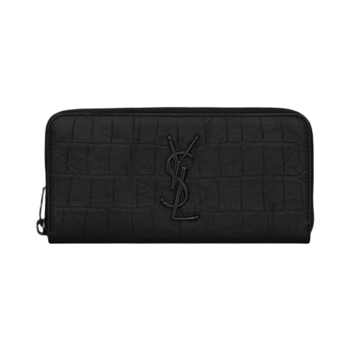 생로랑 카산드라 집 어라운드 월렛 크로커다일 엠보스 레더 블랙(Saint Laurent Cassandre Zip-Around Wallet in Crocodile-Embossed Leather Black) - 1