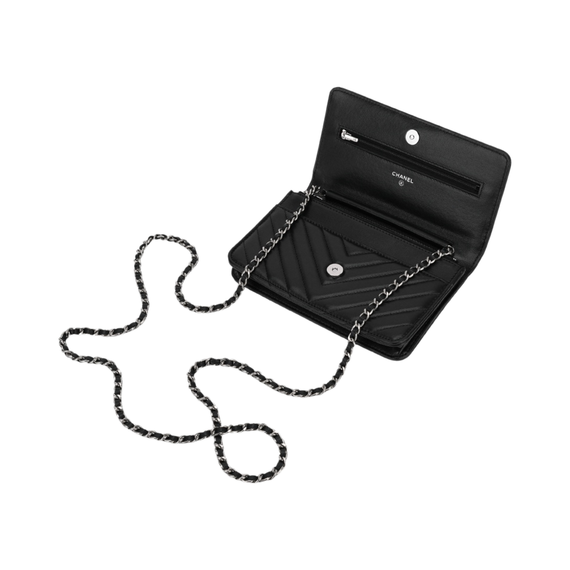 샤넬 클래식 체인 지갑 램스킨 & 실버 메탈 블랙(Chanel Classic Wallet On Chain Lambskin & Silver Black) - 3