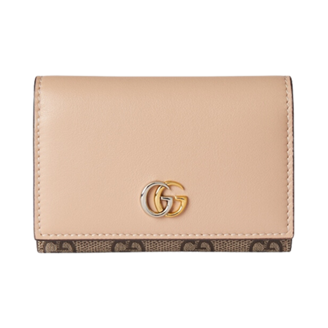 구찌 GG 마몽트 카드 케이스 베이지 에보니 라이트 베이지(Gucci GG Marmont Card Case Beige Ebony Light Beige) - 1