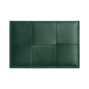 Bottega Veneta Credit Card Case Lambskin Calfskin Emerald Green