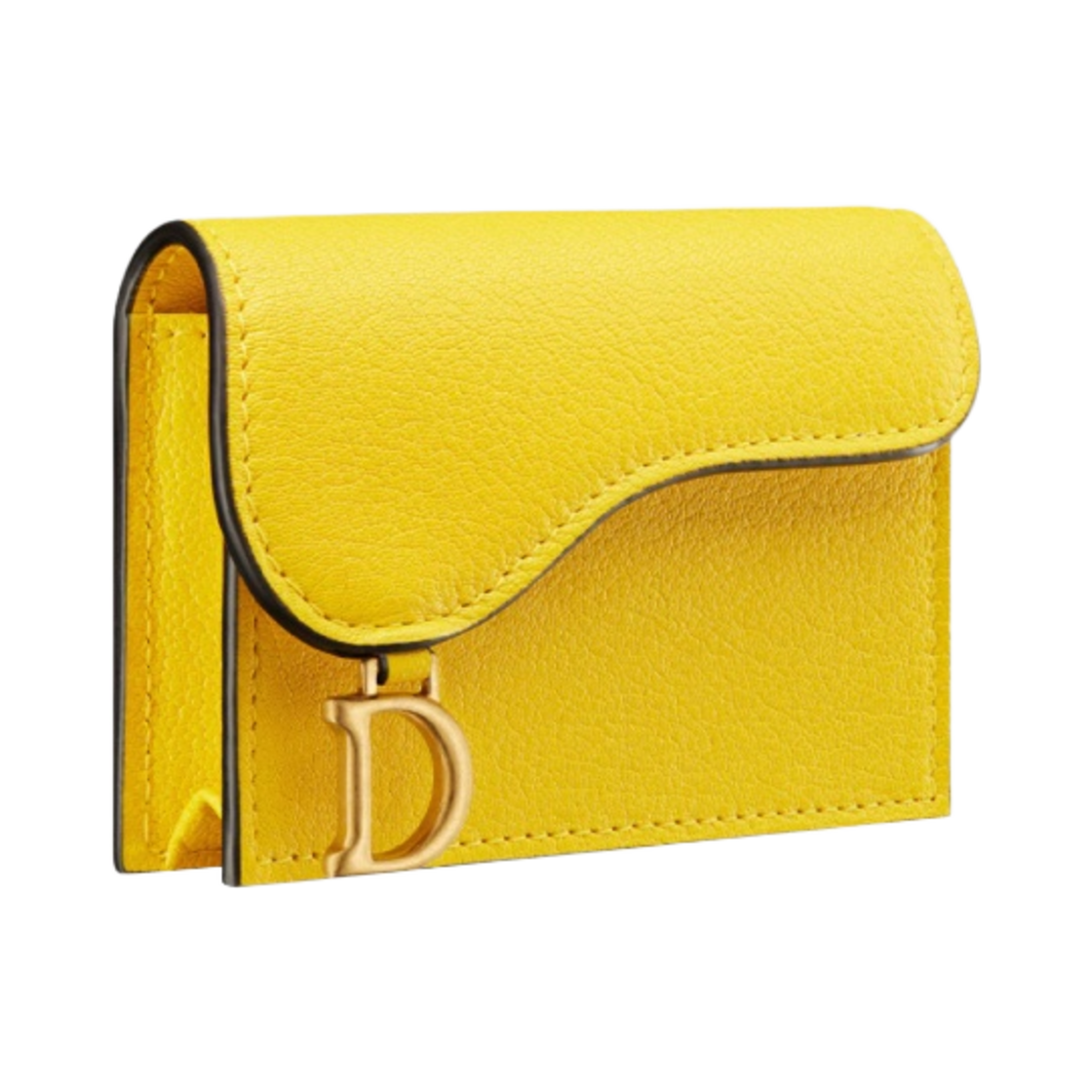 디올 고트스킨 새들 플랩 카드 홀더 옐로우(Dior Goatskin Saddle Flap Card Holder Yellow) - 2
