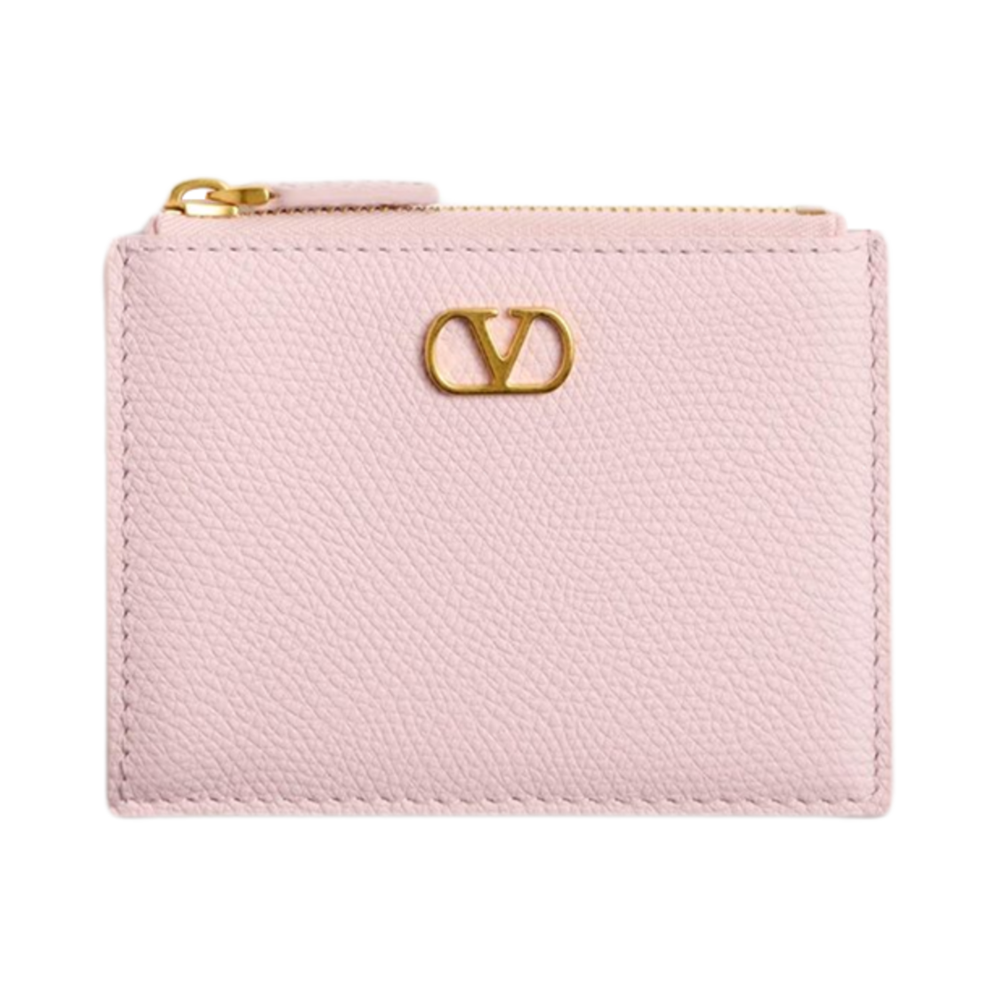 발렌티노 브이로고 시그니쳐 그레이니 카프스킨 카드 홀더 로즈 쿼츠(Valentino Vlogo Signature Grainy Calfskin Card Holder Rose Quartz)