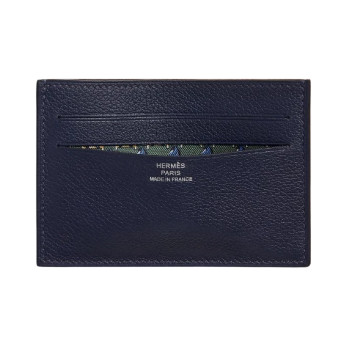 H084439CAAA Hermes Citizen Twill Card Holder Evercolor & Bleu Nuit Vert Moyen Bleu Saphir