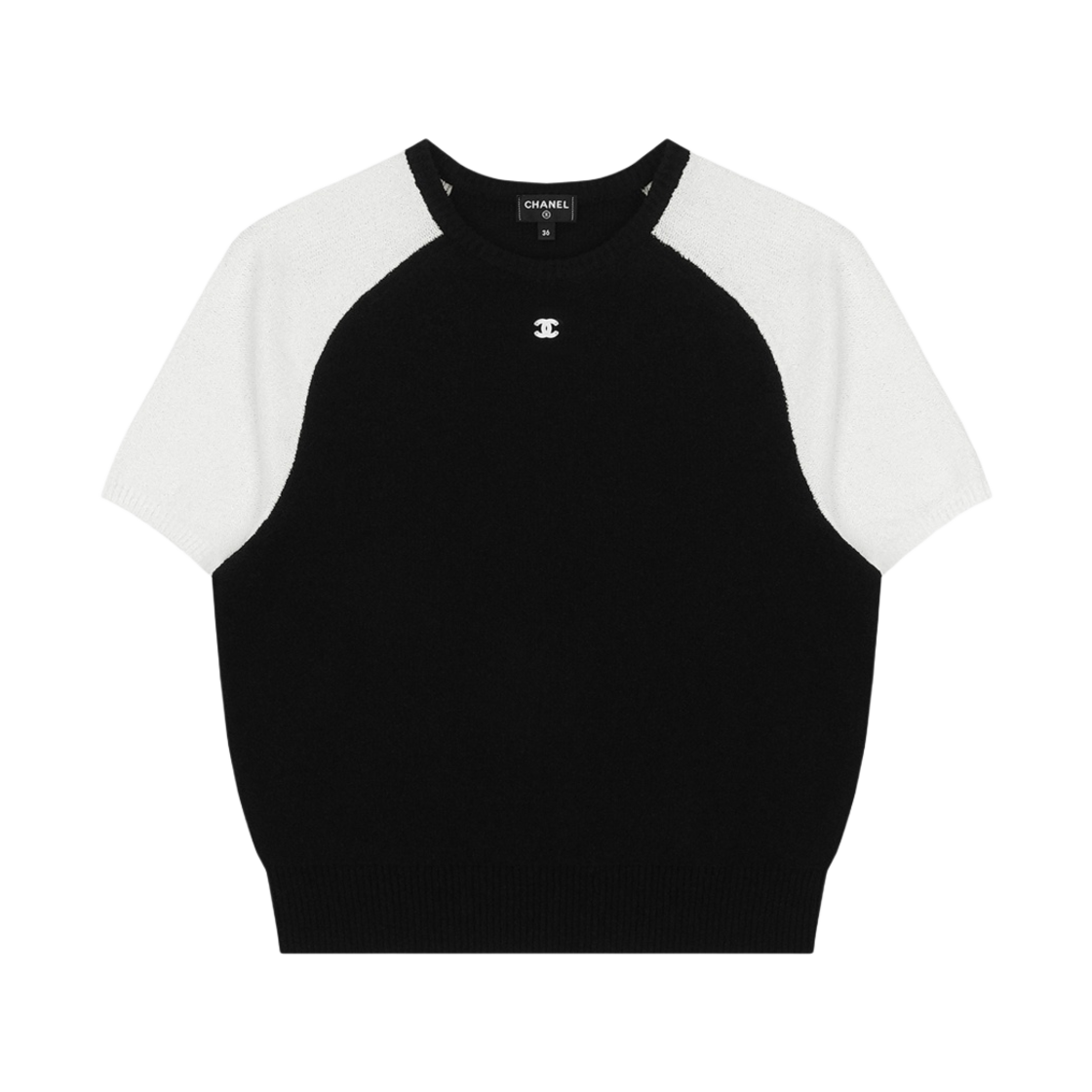 (W) 샤넬 플레인 코튼 숏슬리브 블랙 화이트((W) Chanel Plain Cotton Short Sleeves Black White)
