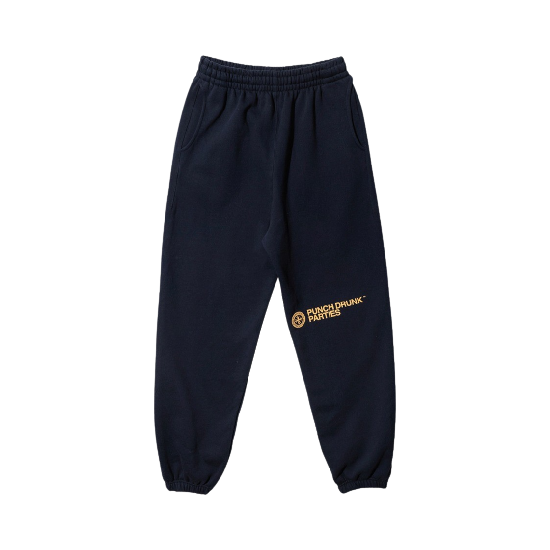 PDPSP01NV Punch Drunk Parties Knee Logo Sweatpants Navy