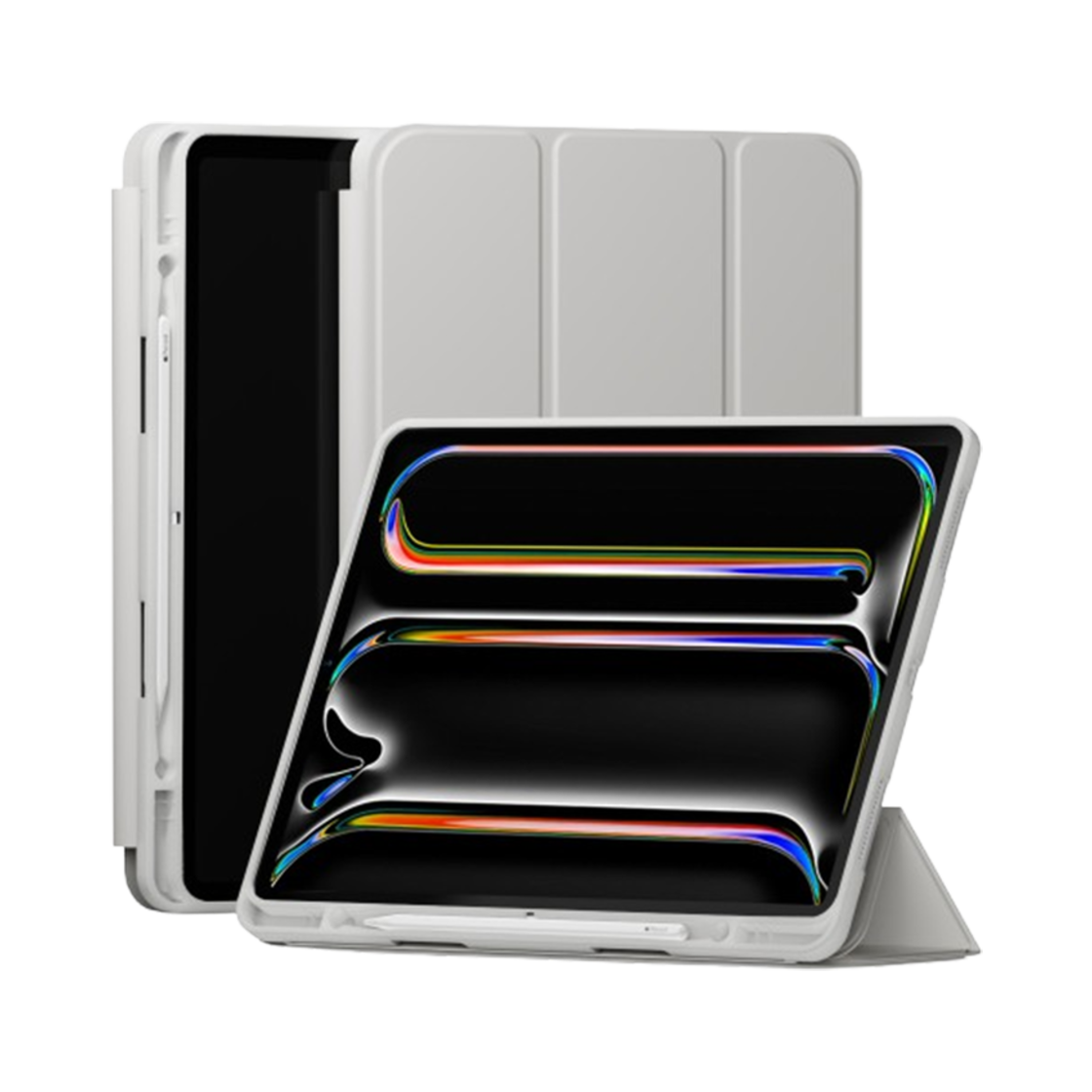 신지모루 스마트커버 투웨이 거치 모드 펜슬 수납 신지폴리오 케이스 아이패드 미니 에어 프로 10/9/8/7/6/5세대 태블릿 파우치 웜그레이