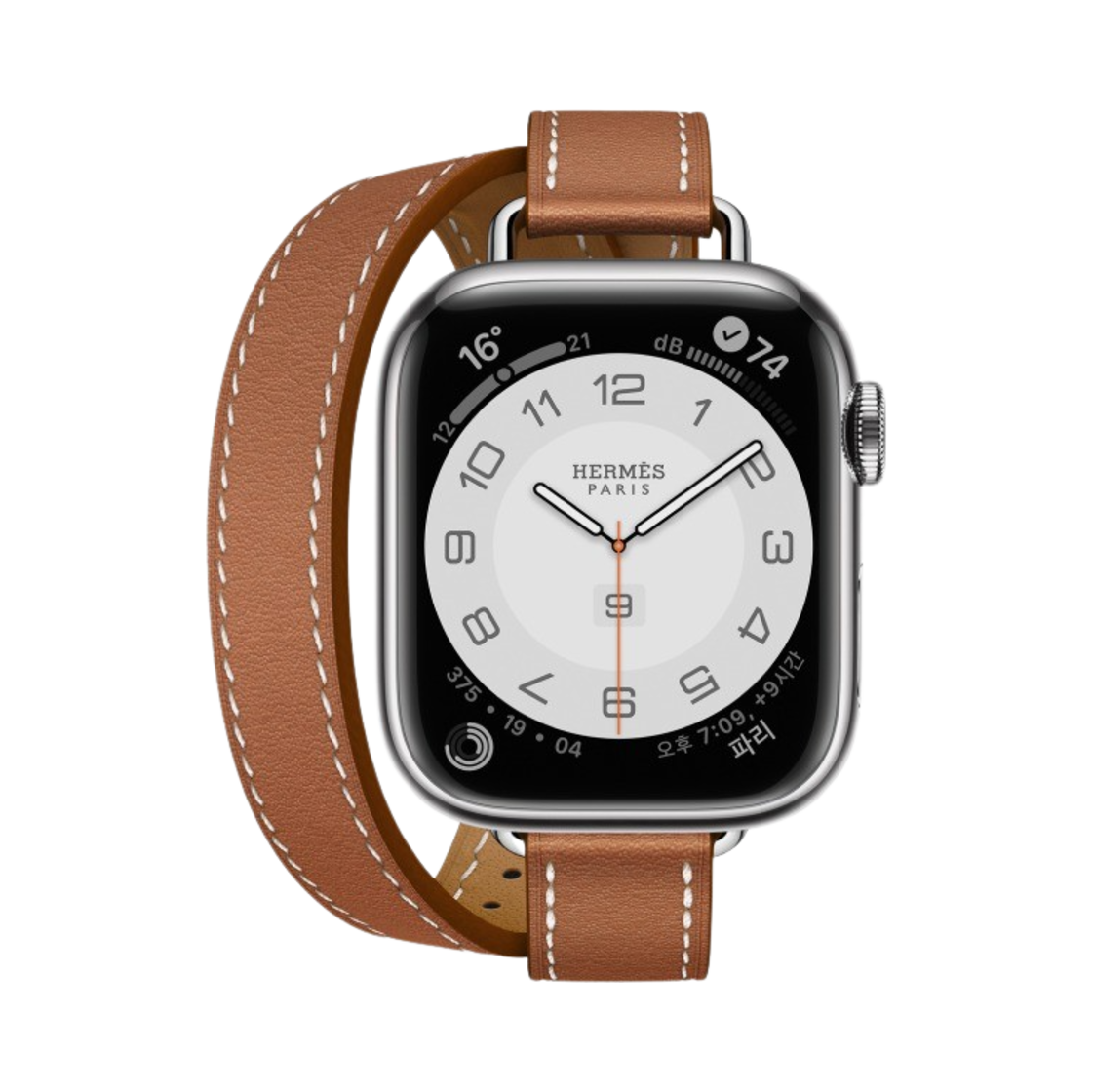 애플 워치 7 에르메스 41mm 실버 스테인리스 스틸 케이스 아뜰라주 더블 투어 골드 (국내 정식 발매 제품)(Apple Watch Hermes Series 7 41mm Silver Stainless Steel Case with Attelage Double Tour Gold (Korean Ver.)) - 2