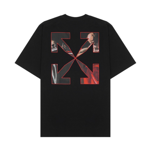 OMAA038R21JER0031025 Off-White Caravaggio Painting Over S/S T-Shirt Black