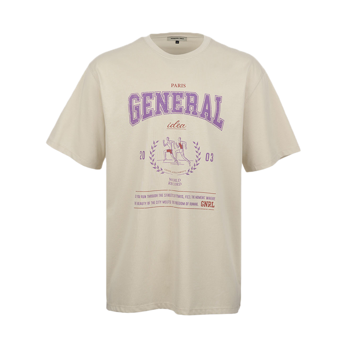 제너럴아이디어 유니섹스 마라톤 반팔 티셔츠 샌드베이지