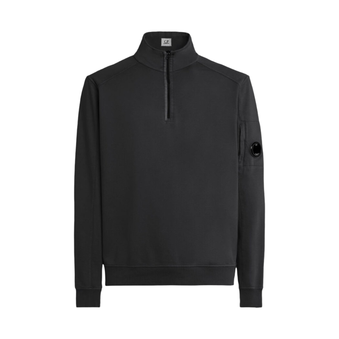 15CMSS035A002246G999 C.P. Company Light Fleece Half Zipped Sweatshirt Black - 23FW