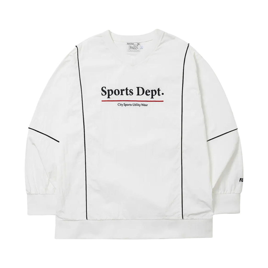 스포츠뎁트 로고 파이핑 나일론 풀오버 화이트(Sports Dept Logo Piping Nylon Pullover White)