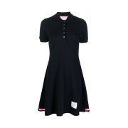 (W)Thom Browne Pique Rib Gusset Tennis Dress Navy