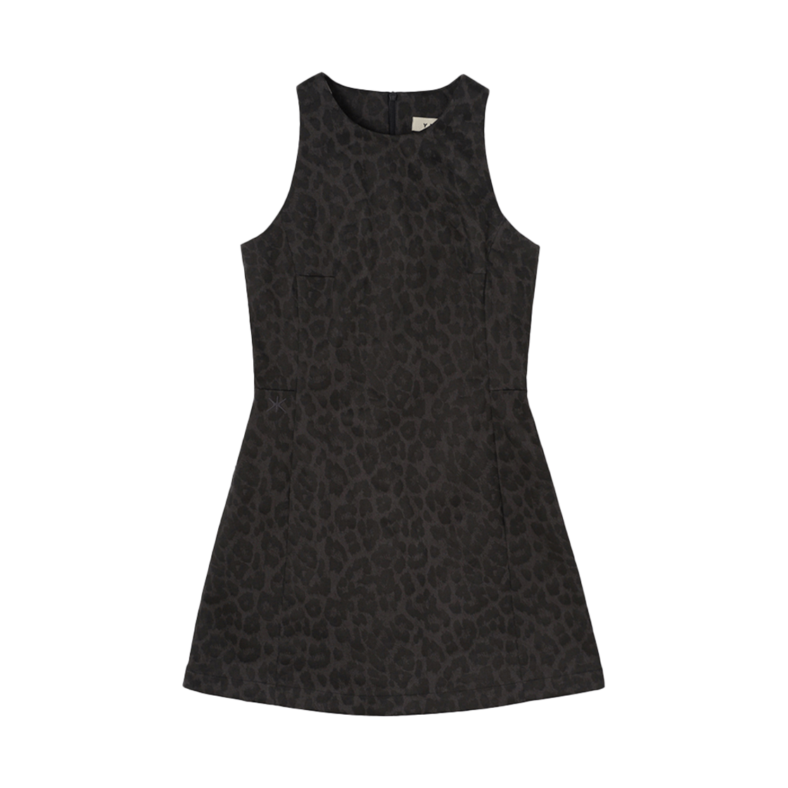 윤세 레오파드 미니 드레스 차콜