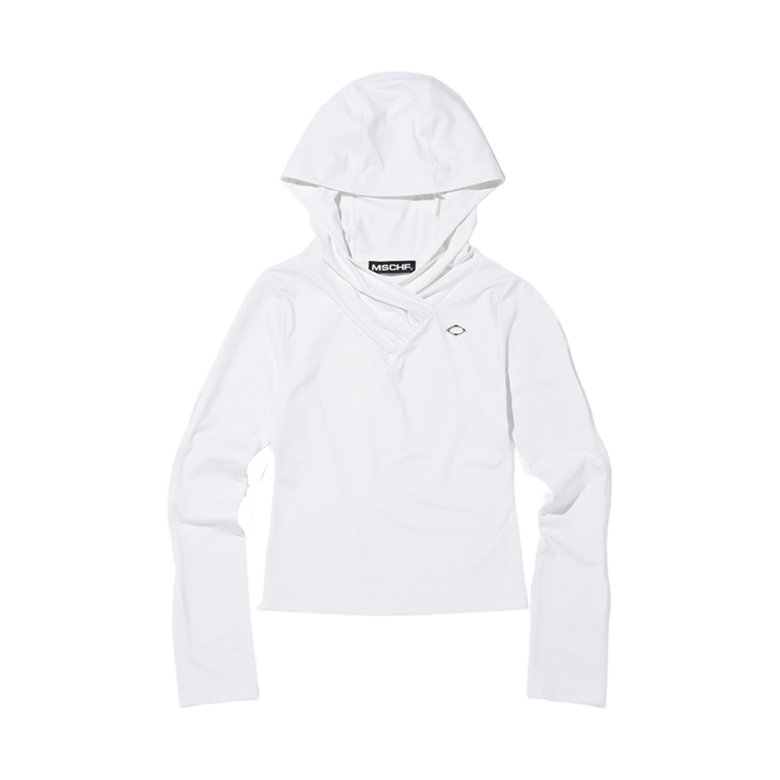 MF23FWTS02 (W) Mischief Hooded Shirring Overlap Top White