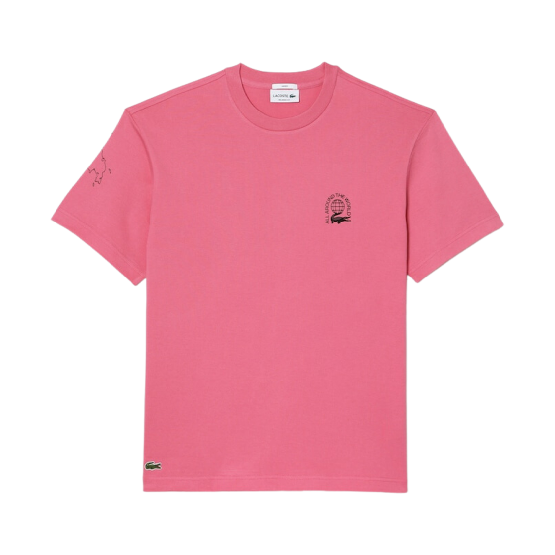 라코스테 월드맵 그래픽 티셔츠 핑크(Lacoste Worldmap Graphic T-Shirt Pink) - 1
