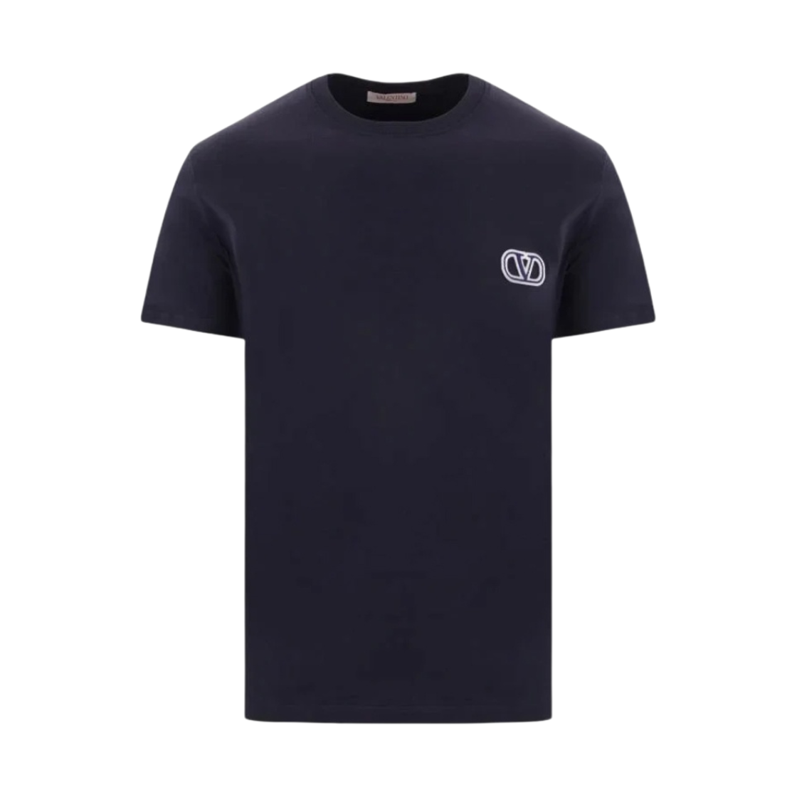 MG10V9LJ598 Valentino Embroidered V Logo T-Shirt Navy