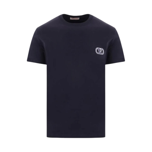 Valentino Embroidered V Logo T-Shirt Navy
