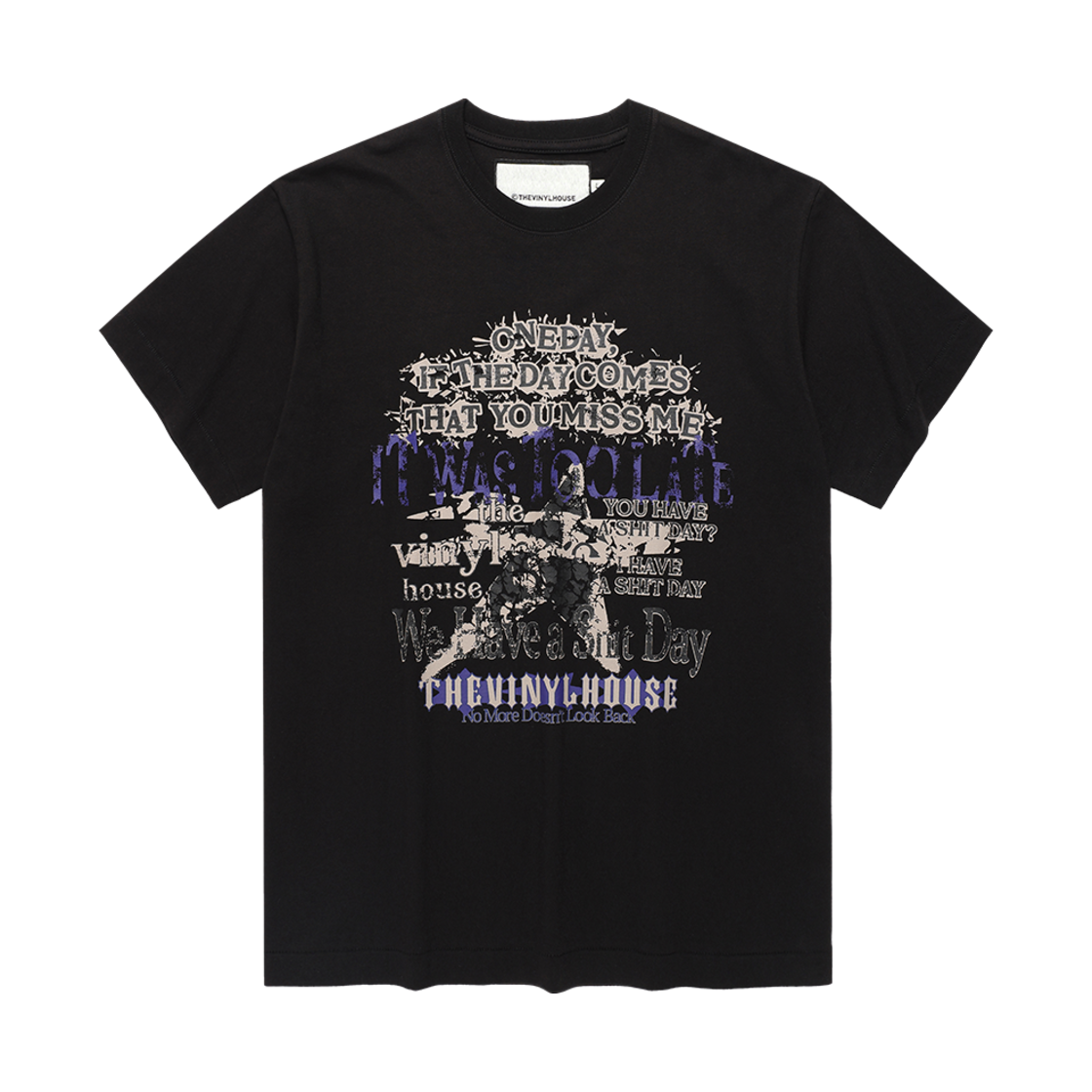 더바이닐하우스 빈티지 데이 레터 티셔츠 블랙