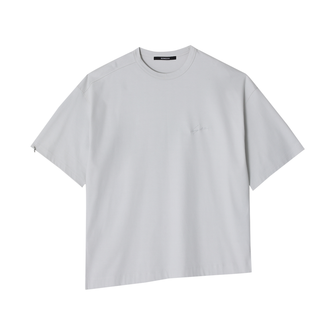 송지오 컬렉션 바이어스 컷 오토그래프 티셔츠 라이트 그레이