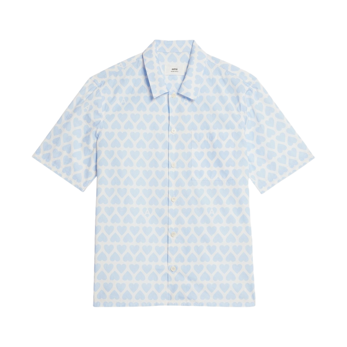 아미 캠프 칼라 셔츠 스카이 블루 내츄럴 화이트(AMI Camp Collar Shirt Sky Blue Natural White) - 1
