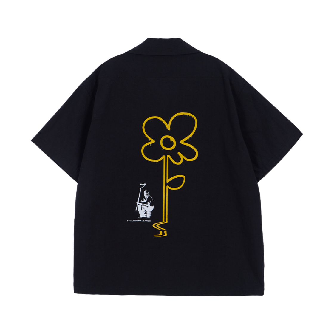 필더스 옐로우 라인 플라워 셔츠 블랙(Fielders Yellow Line Flower Shirt Black) - 1