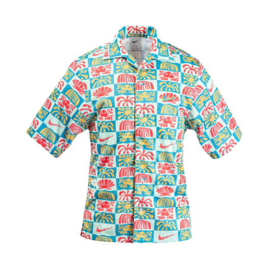 Nike Dri-Fit Spring Break Hawaiian Resort Shirt Teal - US/EU