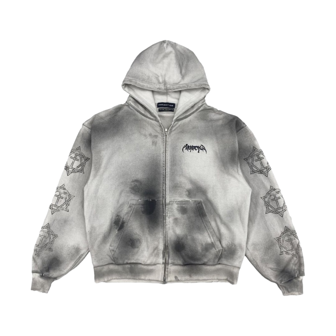 프로젝트 G/R 퓨리어스 로고 아플리케 집 후드 그레이 - 10 꼬르소 꼬모 한정(Project G/R Furious Logo Applique Zip Hoodie Grey - 10 Corso Como Exclusive)