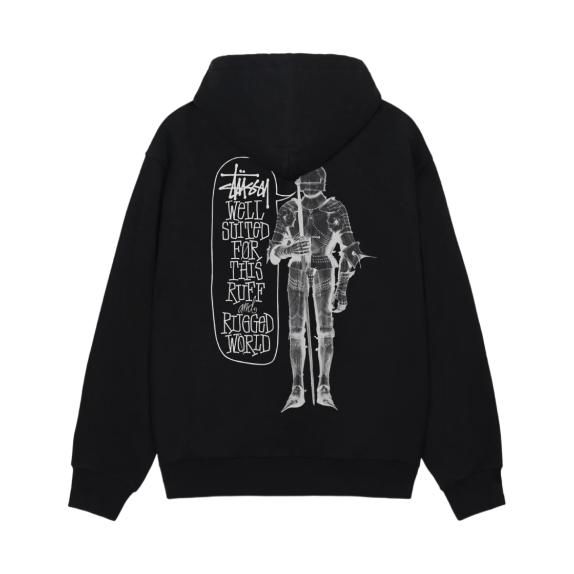 스투시 웰 수티드 집 후드 블랙