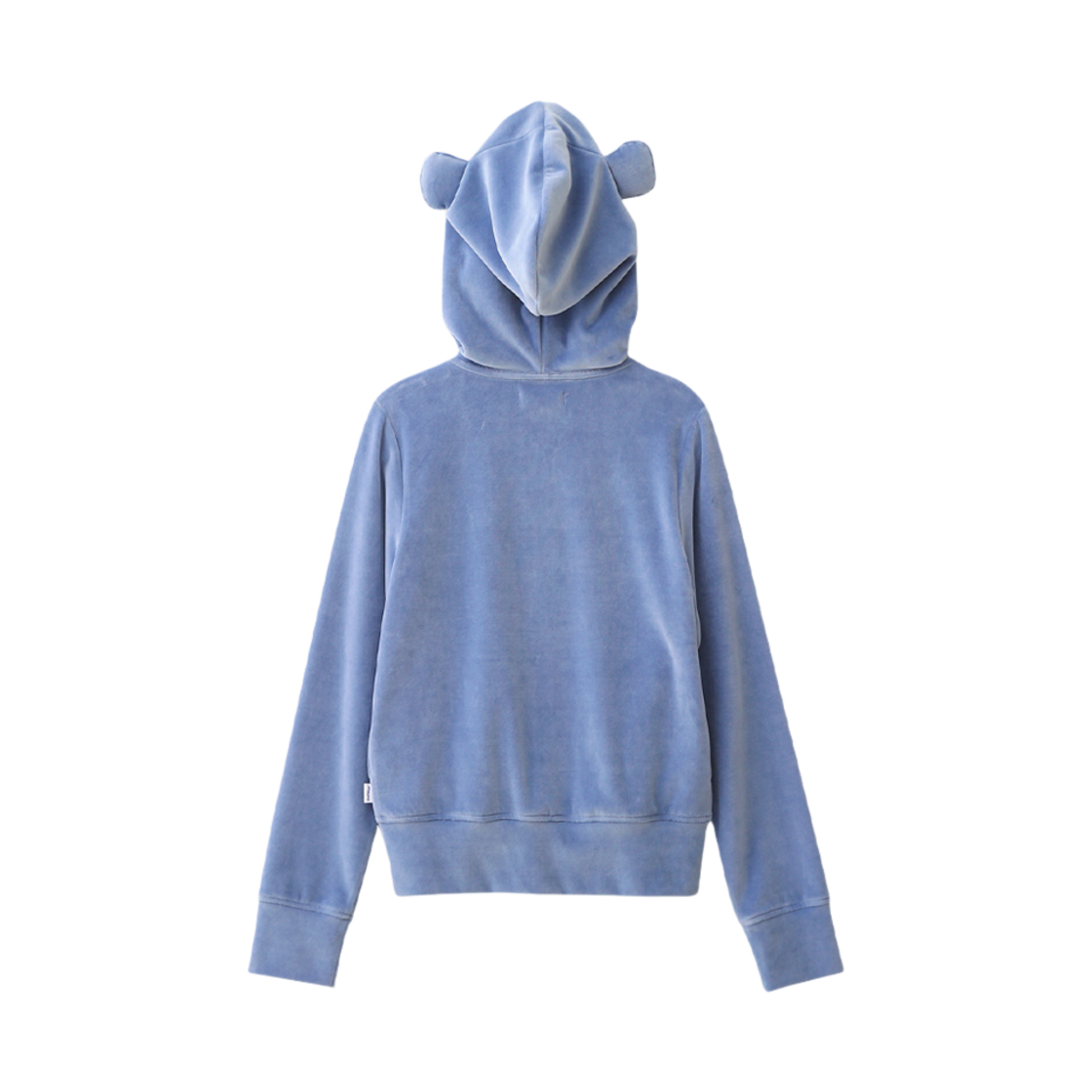 배드블루 벨로아 이어 집업 크롭 후디 스카이블루(BadBlue Velour Ear Zipup Crop Hoodie Skyblue)