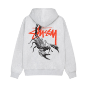Stussy Scorpion Zip Hoodie Ash heather