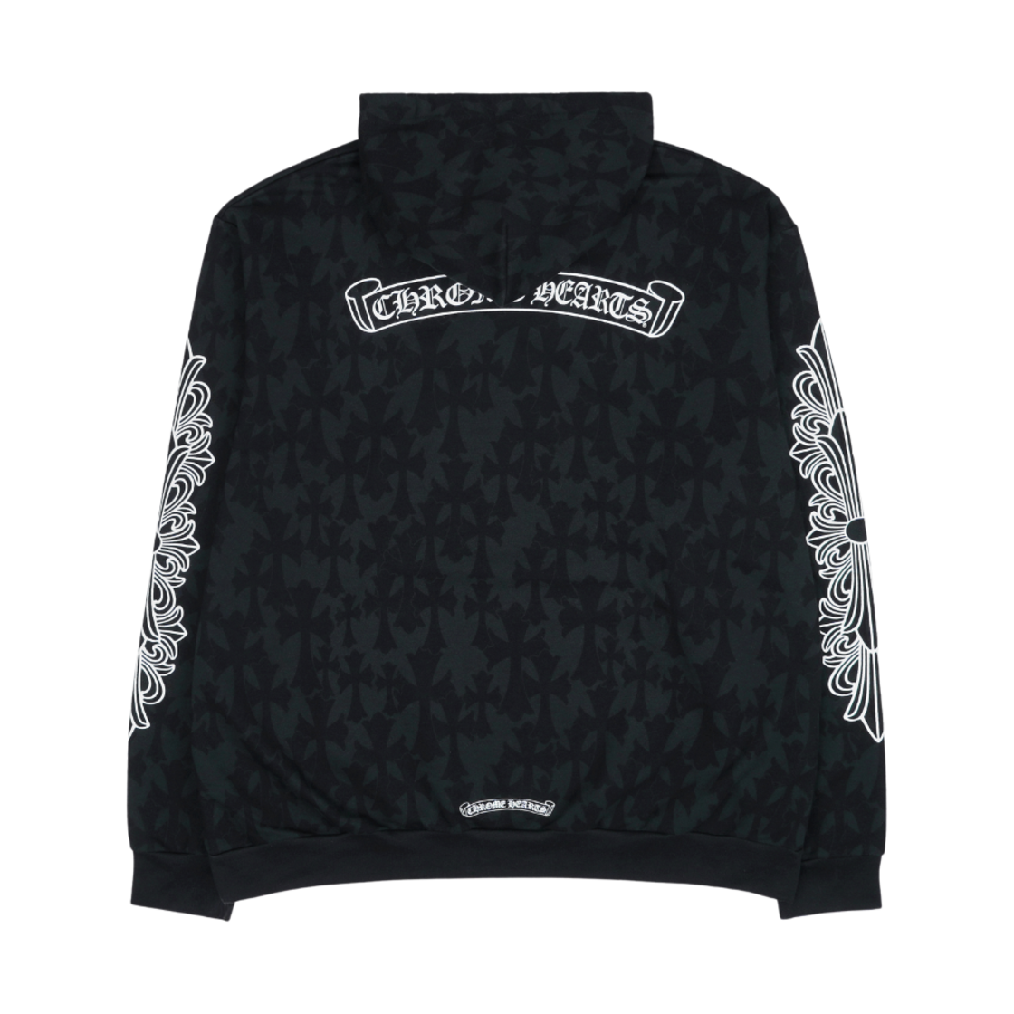 크롬하츠 세메터리 크로스 프린트 풀오버 후드 블랙(Chrome Hearts Cemetery Cross Print Pullover Hoodie Black)