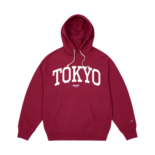 Palace x Champion Shop Hood Tokyo Burgundy - 24FW