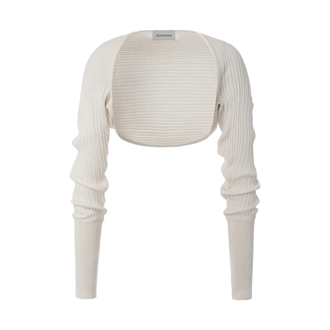 (W) 쓰리타임즈 골지 코튼 볼레로 크림((W) Threetimes Golgi Cotton Bolero Cream)