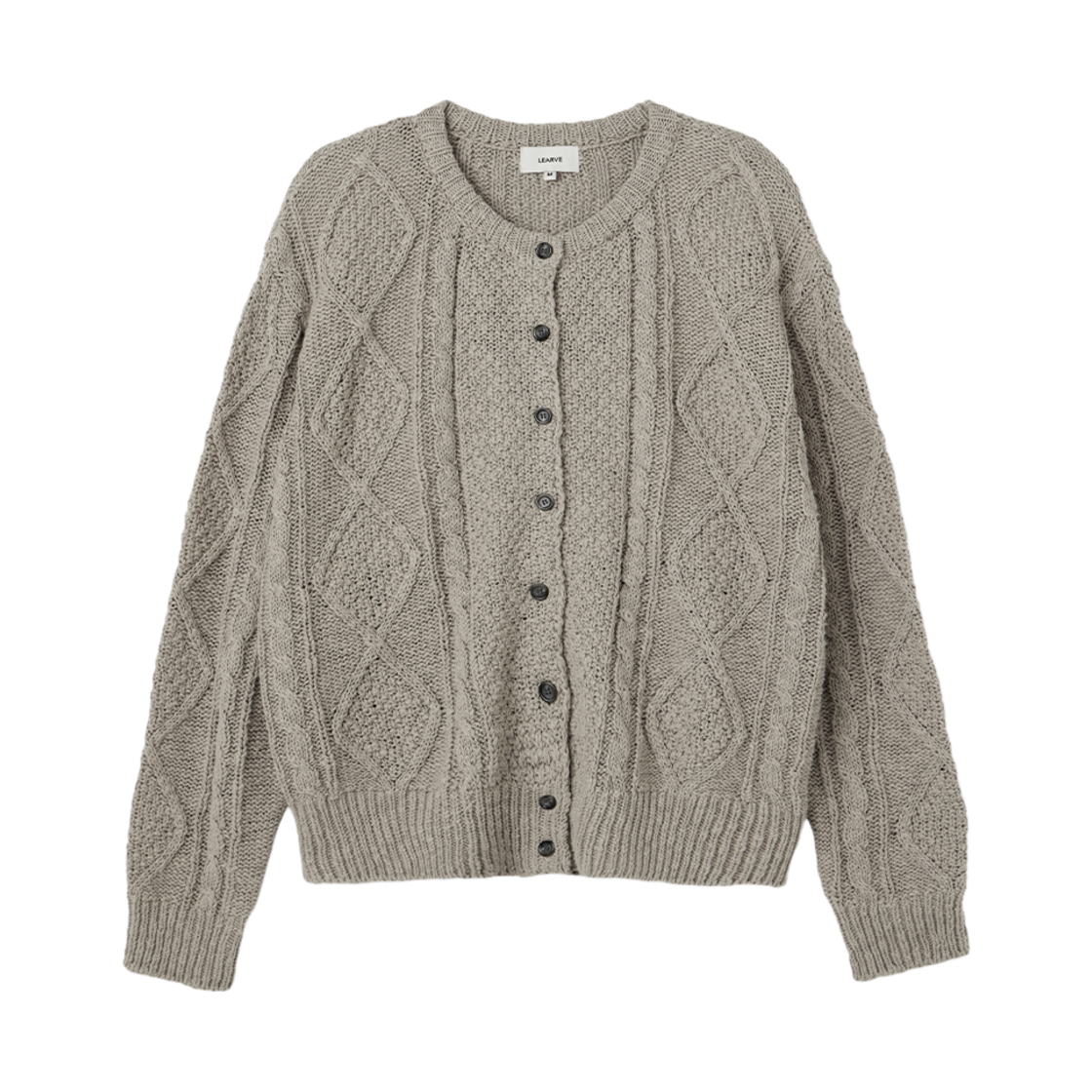 LE7SNT01-BE LEARVE Coil Cable Cardigan Beige